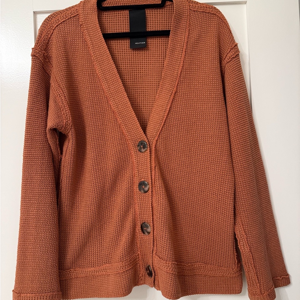 Heather Ochre Knit Cardigan Sweater